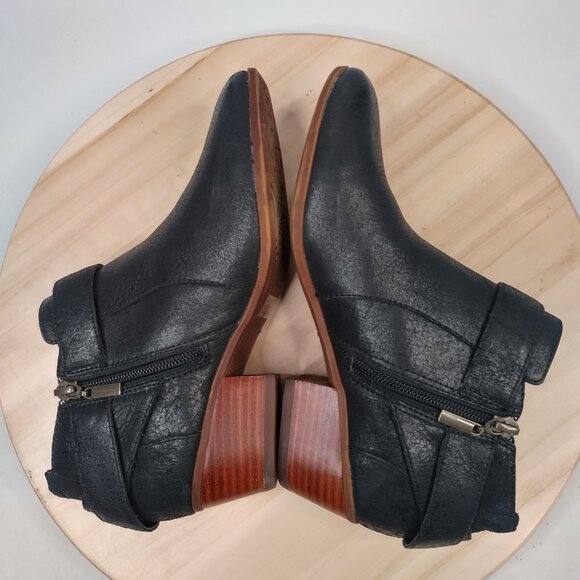 Clarks Indigo Moto Leather Harness Buckle Black Ankle Booties Women US 6.5M - Picture 13 of 16